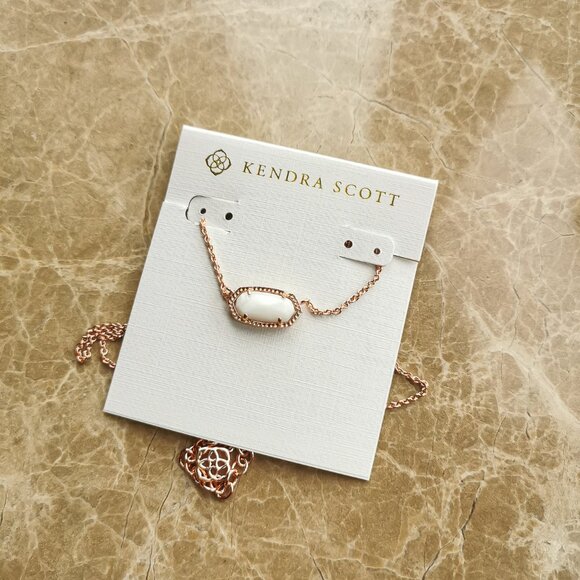 NEW Kendra Scott Rose Gold white Pearl Elisa Necklace - Picture 1 of 3